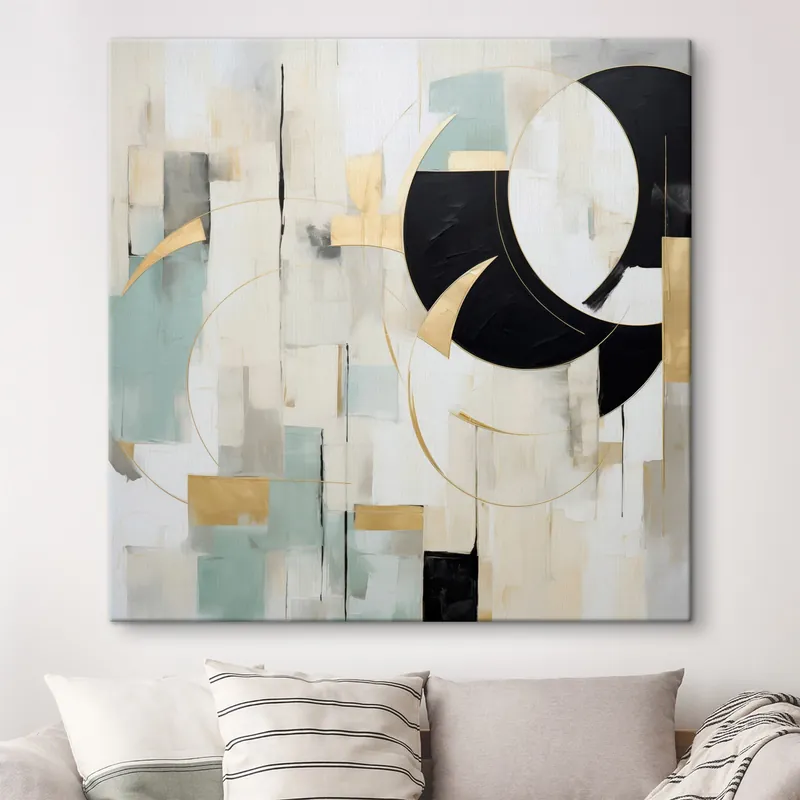 Pictură pe pânză Abstracția geometrică, imitația picturii Nr s50074 Plată sigură