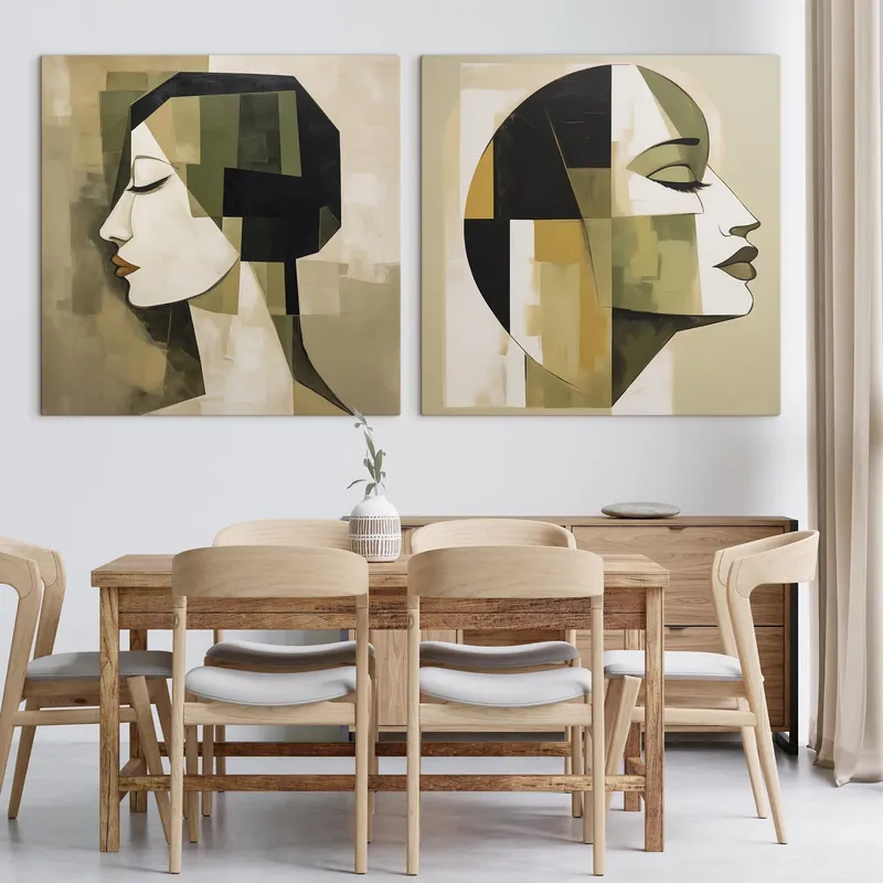 Reducere extra Pictură pe pânză Portret abstract modern Nr m30774