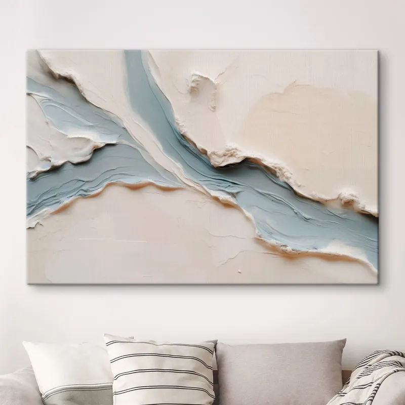 Pictură pe pânză Design abstract cu efect de curgere albastră Nr s49953 Chilipir