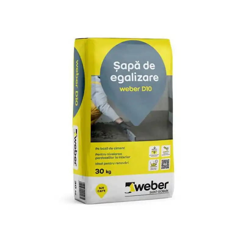 Şapă egalizare Weber D10 sac 30kg - materiale constructii Cipc - Cipcos Mar Popular