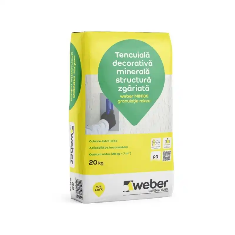 Tencuială decorativă Weber Min 100 sac 20 kg - materiale const - Cipcos Mar Ieftin