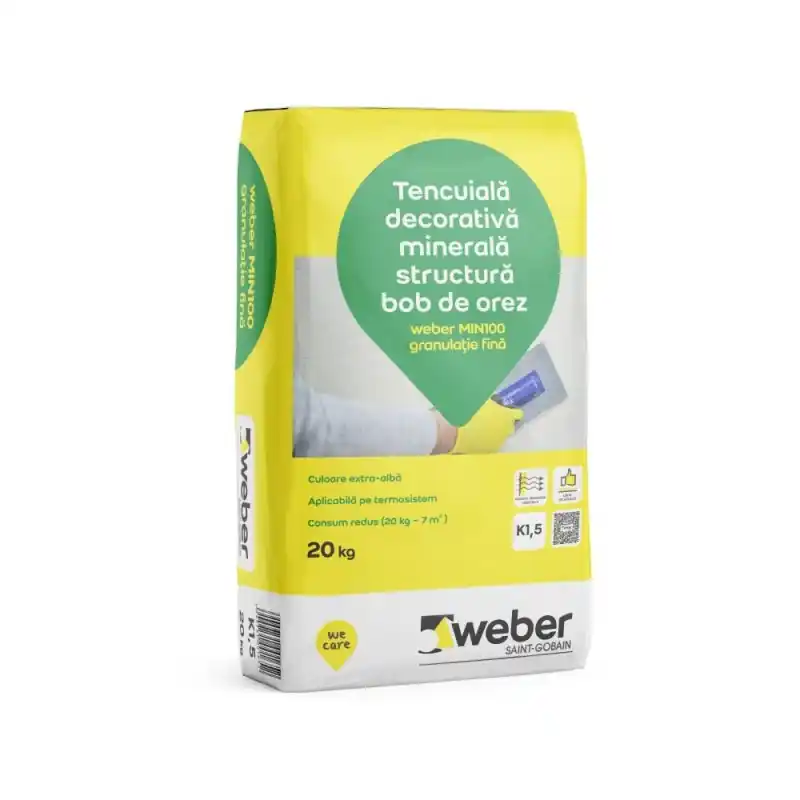 Comandă acum Tencuială decorativă Weber Min 100 sac 20 kg - materiale const - Cipcos Mar
