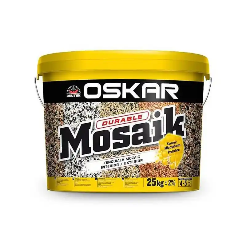 Retur gratuit Tencuiala decorativa Oskar Mosaik, RAL 9702, interior / exterior, 25 kg - Cipcos Mar