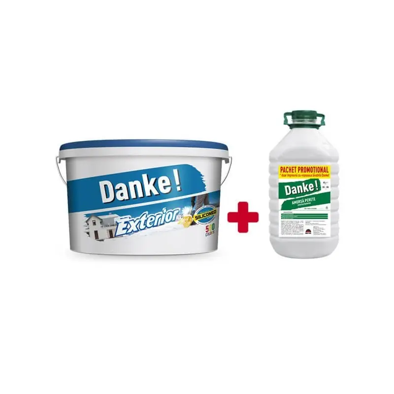 Vopsea lavabila exterior Danke, alba, 15 l + amorsa Danke 4 l - Cipcos Mar Cumpărături sigure