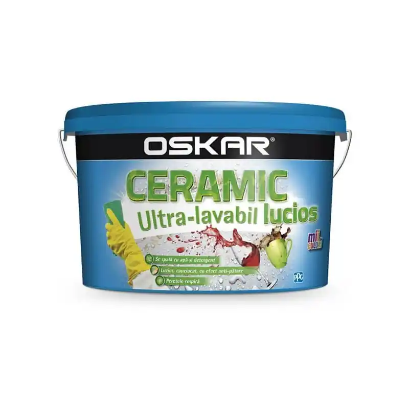 Super ofertă Vopsea ultralavabila interior, Oskar Ceramic lucios, alba, 8.5 L - Cipcos Mar