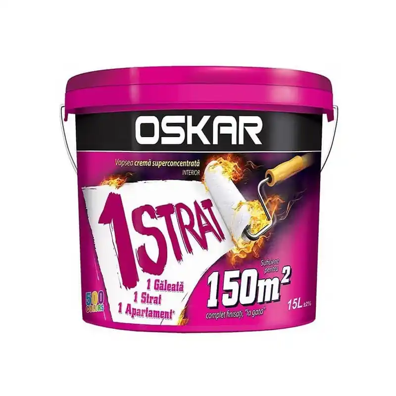 Vopsea lavabila interior, Oskar crema 1 strat, alba, 15 L - Cipcos Mar Expediere rapidă