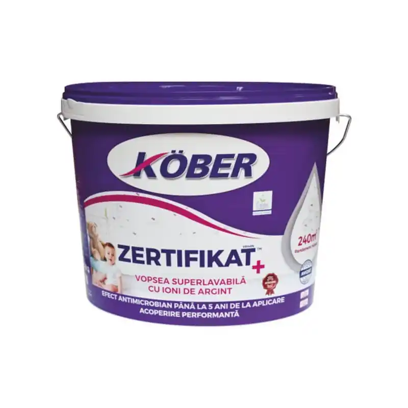 Vopsea superlavabila cu ioni de argint Zertifikat plus Kober 15 L - Cipcos Mar Ofertă specială