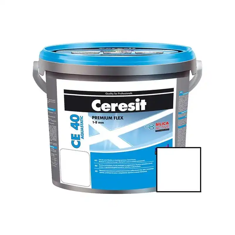 Chit de rosturi gresie si faianta Ceresit CE 40, alb, aquastatic, 5 kg - Cipcos Mar Reducere extra