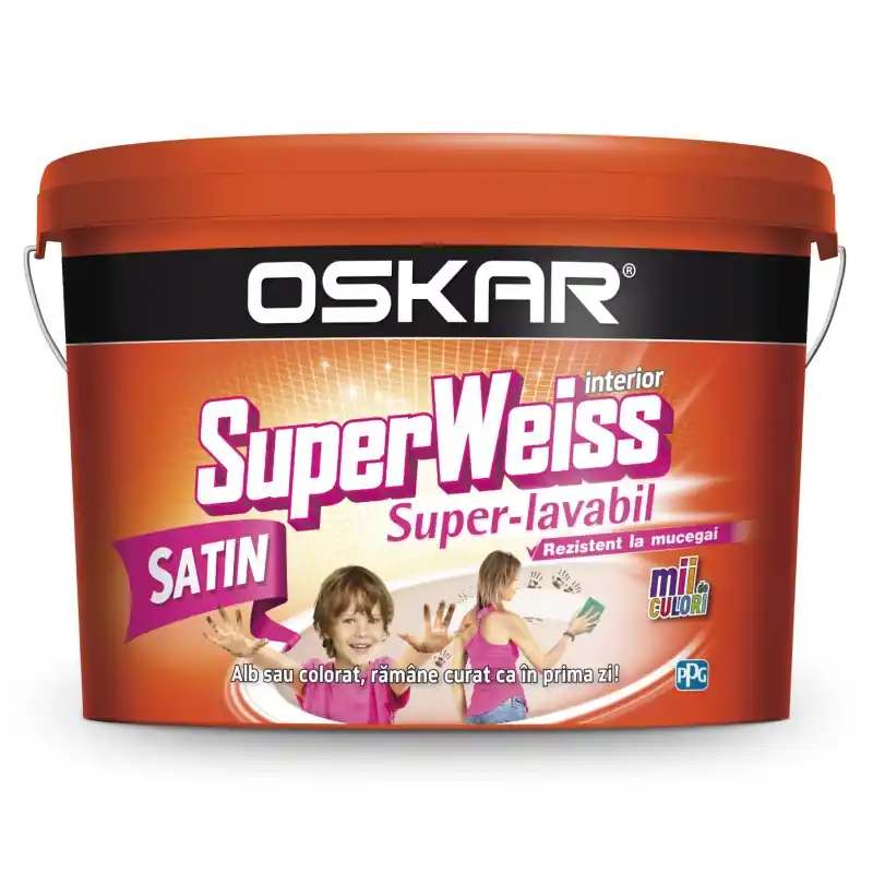 Plată securizată Vopsea lavabila interior Oskar SuperWeiss rezistent la mucegai, alb satin,15 l + amorsa 4l - Cipcos Mar