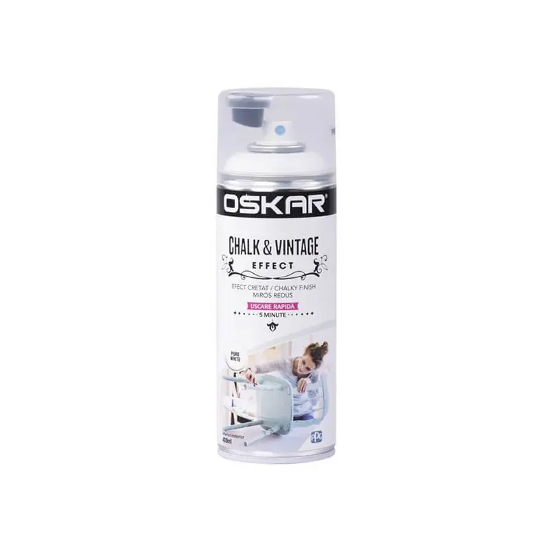 Spray vopsea pentru lemn si metal, Oskar Chalk & Vintage Effect, greek blue, interior si exterior, 400 ml - Cipcos Mar Bestseller