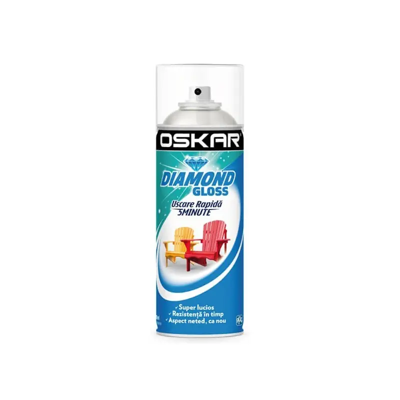 Spray vopsea pentru lemn si metal, Oskar Diamond Gloss, maro ciocolatiu RAL8017, interior si exterior, 400 ml - Cipcos Mar Popular