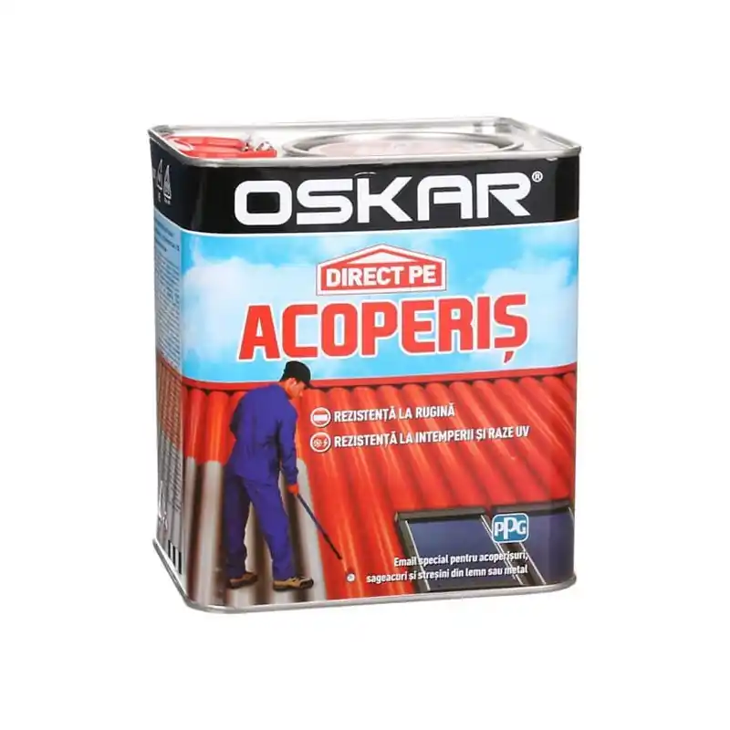 Ieftin Vopsea alchidica Direct pe acoperis Oskar, exterior, maro ciocolata , 2.5 L - Cipcos Mar