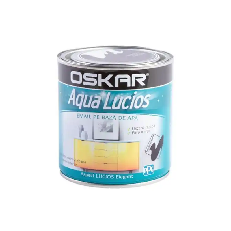 Retur ușor Vopsea pentru lemn si metal, Oskar Aqua Lucios, interior si exterior, pe baza de apa, maro nomad, 0.6 L - Cipcos Mar