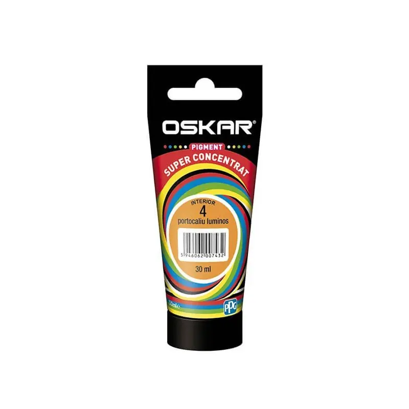 Pigment Oskar superconcentrat, 4 portocaliu luminos, pentru vopsea lavabila, 30 ml - Cipcos Mar Ultima șansă