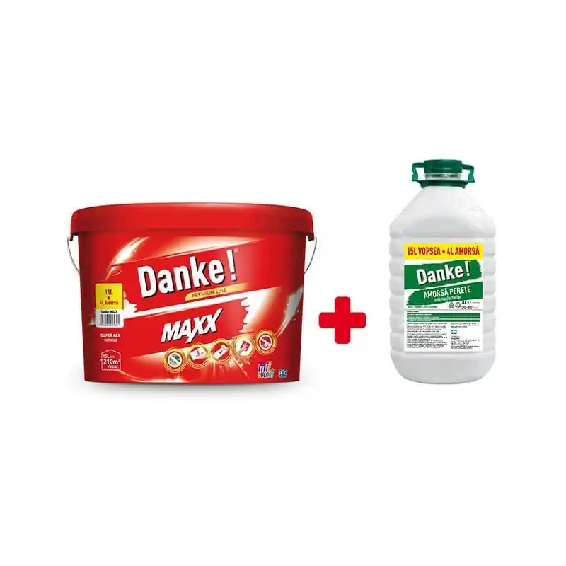 Doar azi Vopsea lavabila alba Danke Maxx White, interior, 15 L + amorsa 4 L - Cipcos Mar