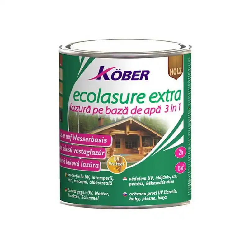 Lac pentru lemn ecolasure extra Kober, Teak, 0.75 L - Cipcos Mar Reducere specială