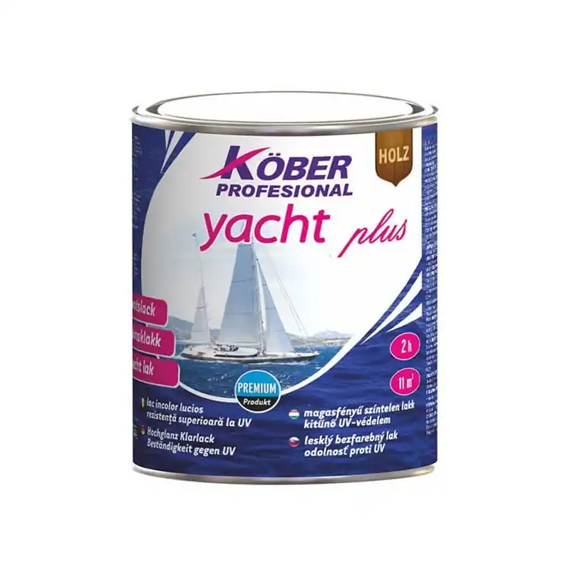 Plată securizată Lac pentru lemn Kober Yacht Plus, incolor, interior / exterior, 2.5 L - Cipcos Mar
