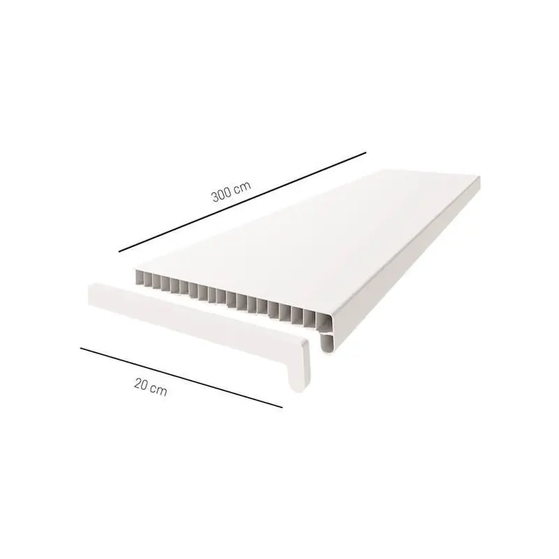 Glaf Vilo interior PVC alb, 300 x 20 x 2 cm - Cipcos Mar Promoție