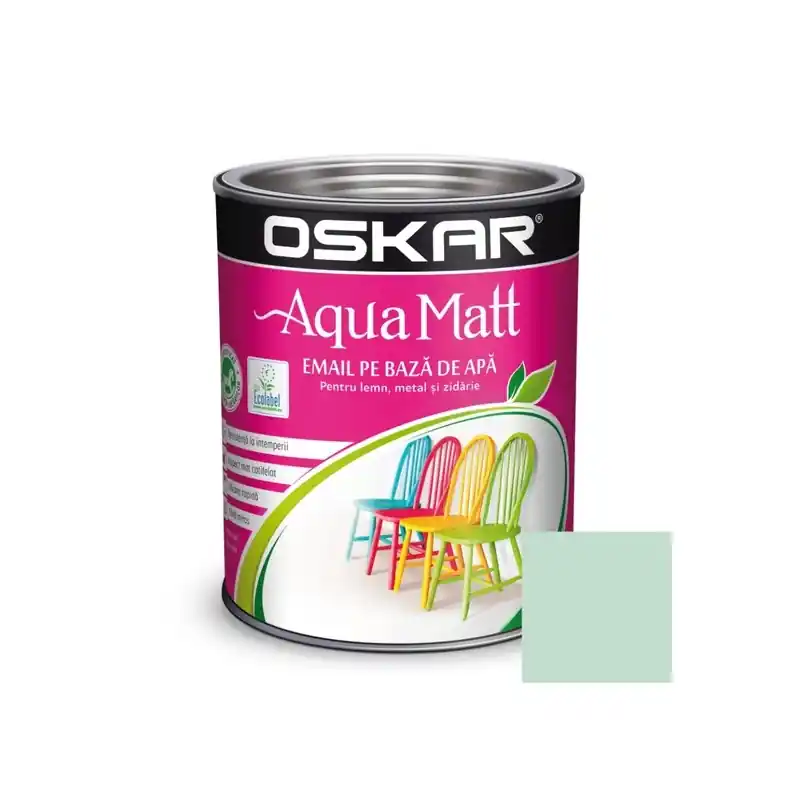 Ofertă exclusivă Vopsea Oskar Aqua Matt Email Albastru Baby Blue 0,6L - Cipcos Mar