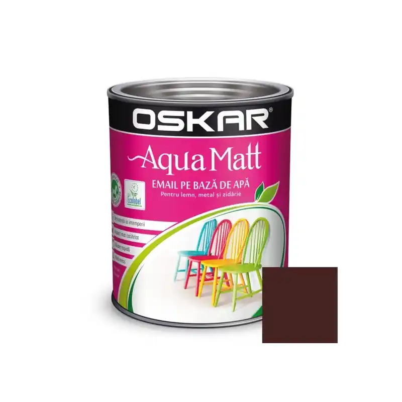 Vopsea Oskar Aqua Matt Email Brun Puternic 0,6L - Cipcos Mar Ofertă exclusivă