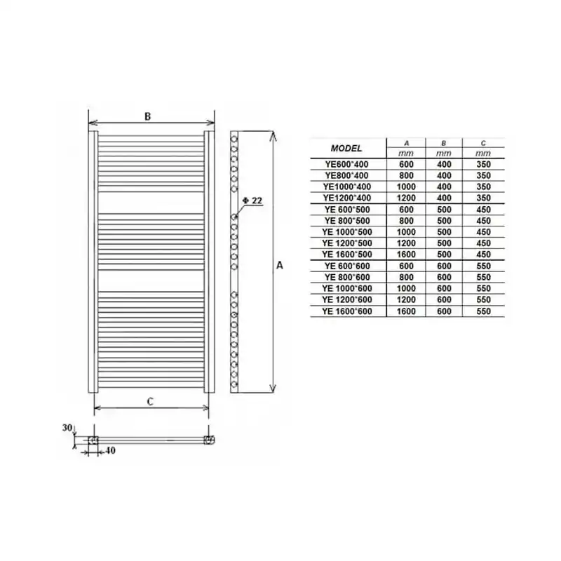 Radiator baie Elegant rotund 500 x 800 - Cipcos Mar Reducere specială