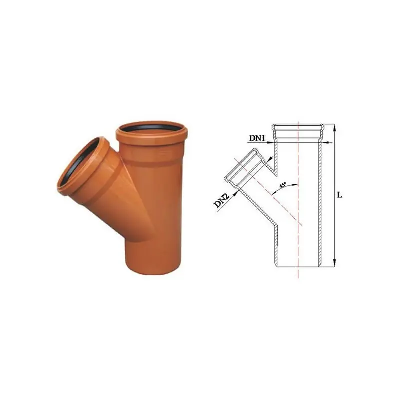 Ramificatie canal Kompact KIT, PVC D 160 x 160 mm, 45 grd - Cipcos Mar Preț promoțional