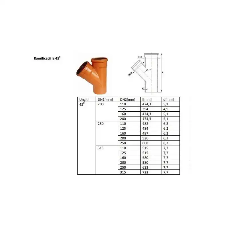 Ieftin Ramif canal PVC, D 250/160 mm - materiale constructii - Cipcos Mar