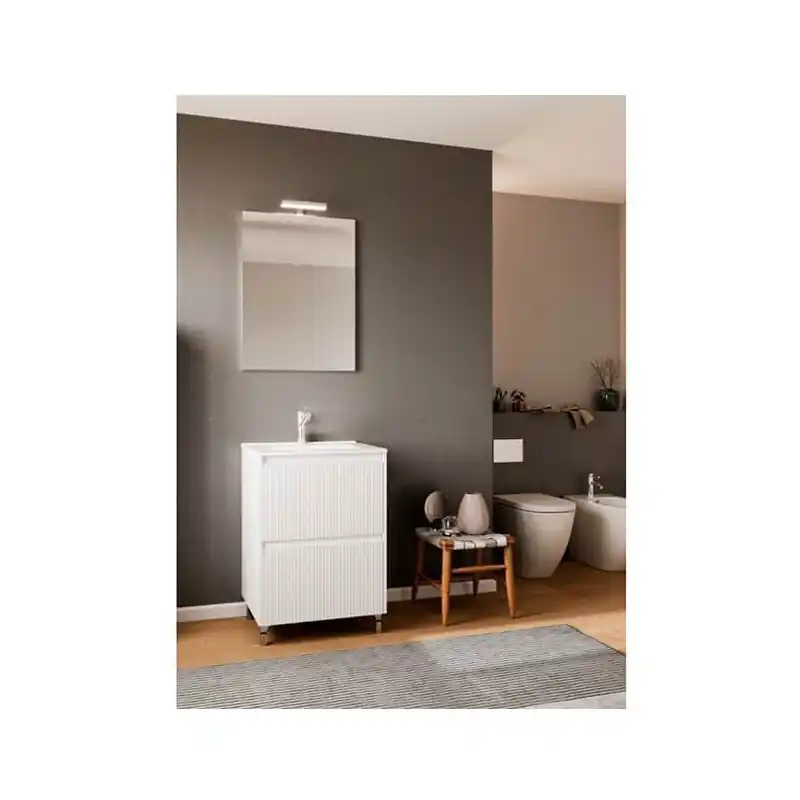 Set mobilier baie Parma 60, masca baie 2 sertare + lavoar, Savini Due - Cipcos Mar Nu rata