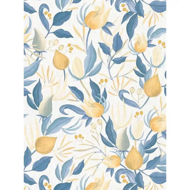Tapet Decorative Floral Cosmo Living, 790626 Galben - Albastru, Rolă 10.05 m x 0.53 m Retur gratuit