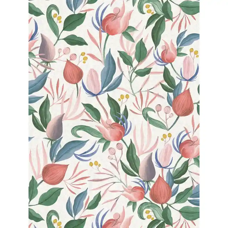 Discount Tapet Decorative Floral Cosmo Living, 790625 Multicolor Fundal Alb, Rolă 10.05 m x 0.53 m