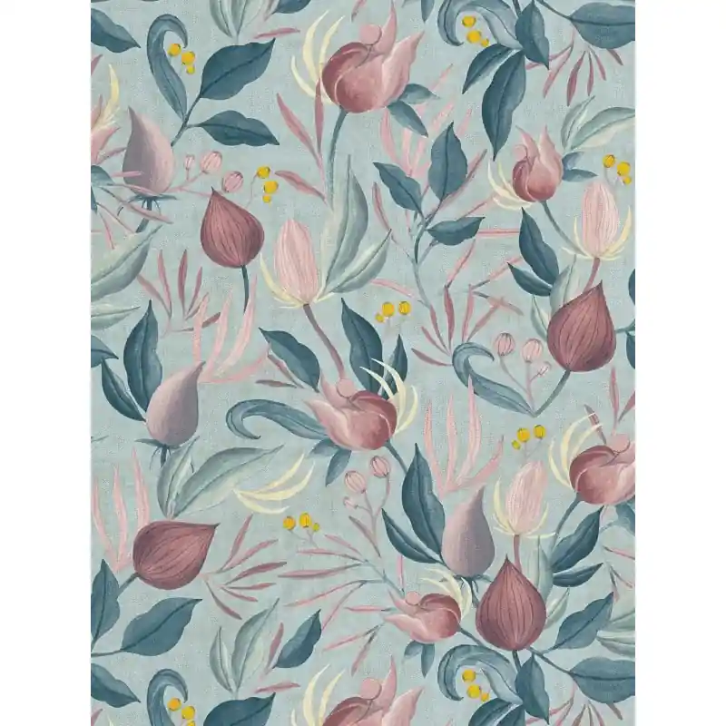 Tapet Decorative Floral Cosmo Living,790621, Roz și Frunze Verde-Albăstrui, Rolă 10.05 m x 0.53 m Mai ieftin