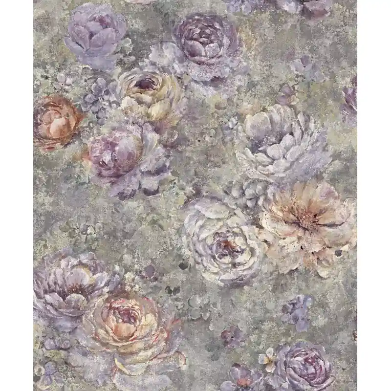 Bestseller Tapet Vinilic Superlavabil cu Flori Vintage Multicolor, 36135 Colecția Melange, 10.05m x 1.06m