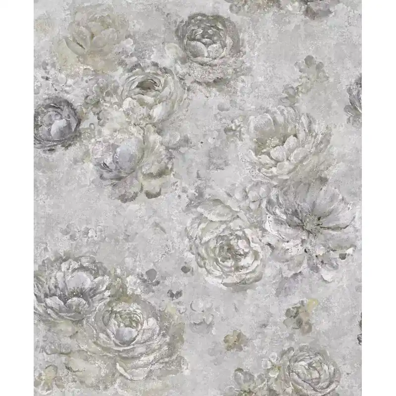 Tapet Vinilic Superlavabil cu Flori Vintage Gri, 36132 Colecția Melange, 10.05m x 1.06m Plată securizată