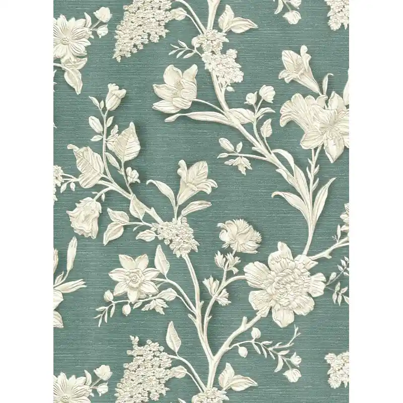 Tapet Vintage cu Model Floral Clasic Silva Essence,21119 Verde/Crem, Rolă 10.05m x 0.53m Ieftin