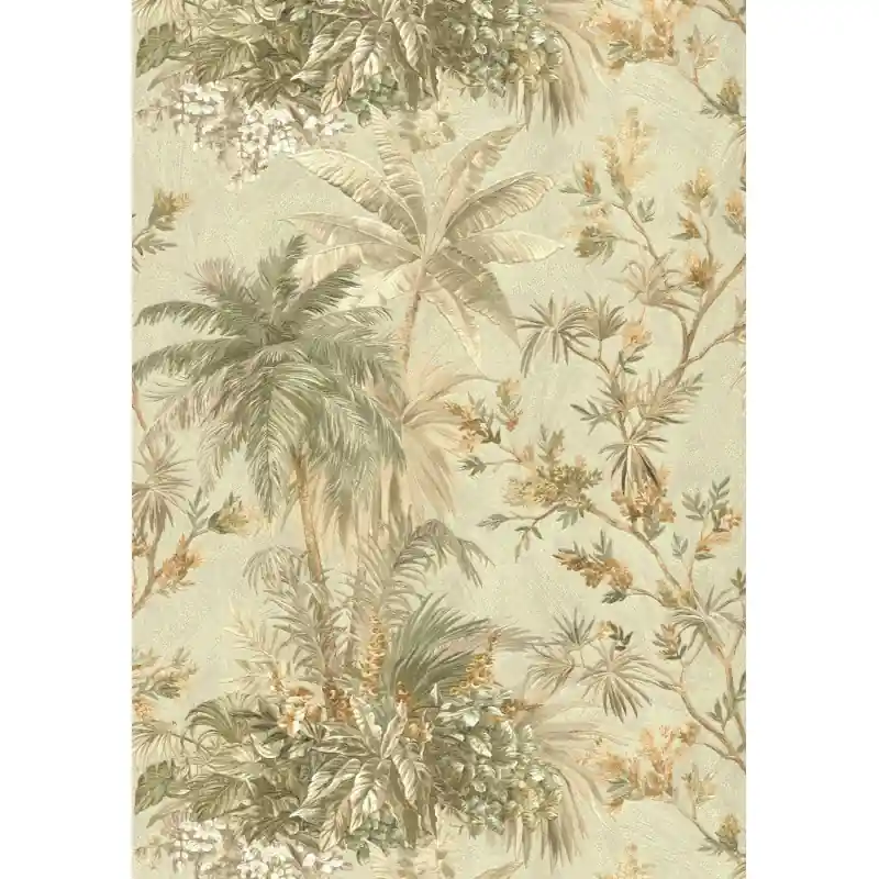 Tapet Tropical Premium Silva Essence,21158,Verde-Crem Model Palmieri și Plante Exotice, 10.05m x 0.53m Preferatul clienților