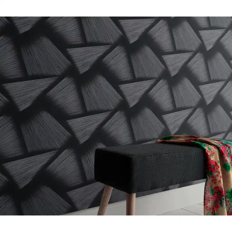 Tapet Erismann Spotlight 2 10401-15, Geometric 3D, Negru, Extralavabil, 10.05m x 0.53m Livrare rapidă