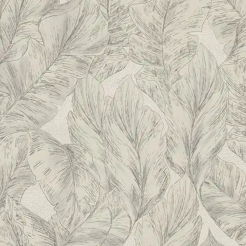 Tapet Luxury Roberto Cavalli 9 - RC21073 Model Frunze Tropicale Bej-Gri, Vinil Super-Lavabil, 10.05m x 1.06m Comandă acum