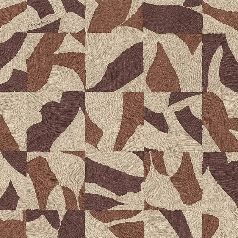 Tapet de Lux Roberto Cavalli - RC21061 Design Geometric Abstract, Maro/Bej, Vinil Lavabil, 10.05m x 1.06m Retur ușor
