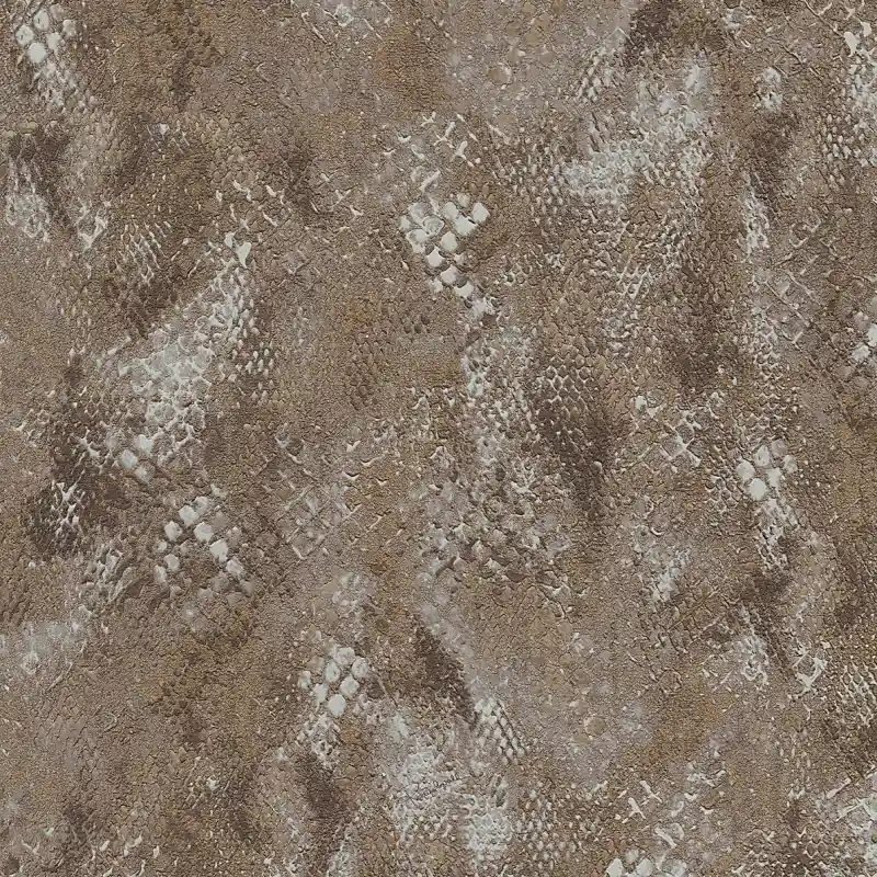 Reduceri Tapet Lux Roberto Cavalli 9 - RC21058 Textură Piele de Șarpe Maro/Alb, Vinil Lavabil, 10.05m x 1.06m