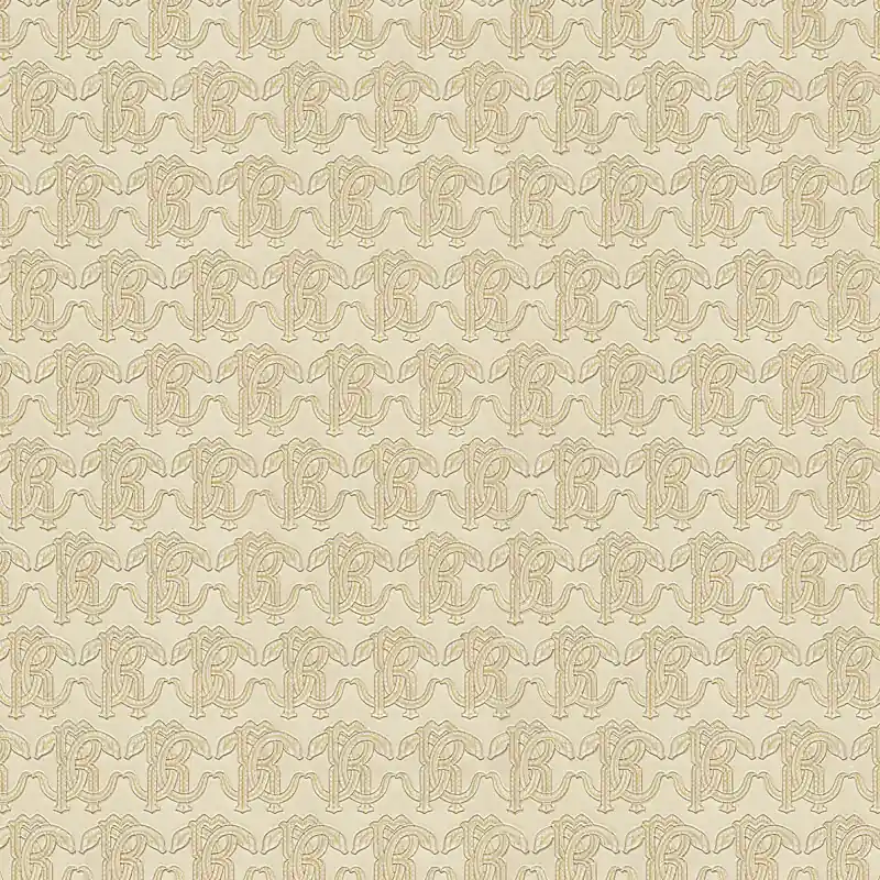 Popular Tapet Lux Roberto Cavalli 9 - RC21036 Design Monogramă RC, Bej, Vinil Lavabil, 10.05m x 1.06m