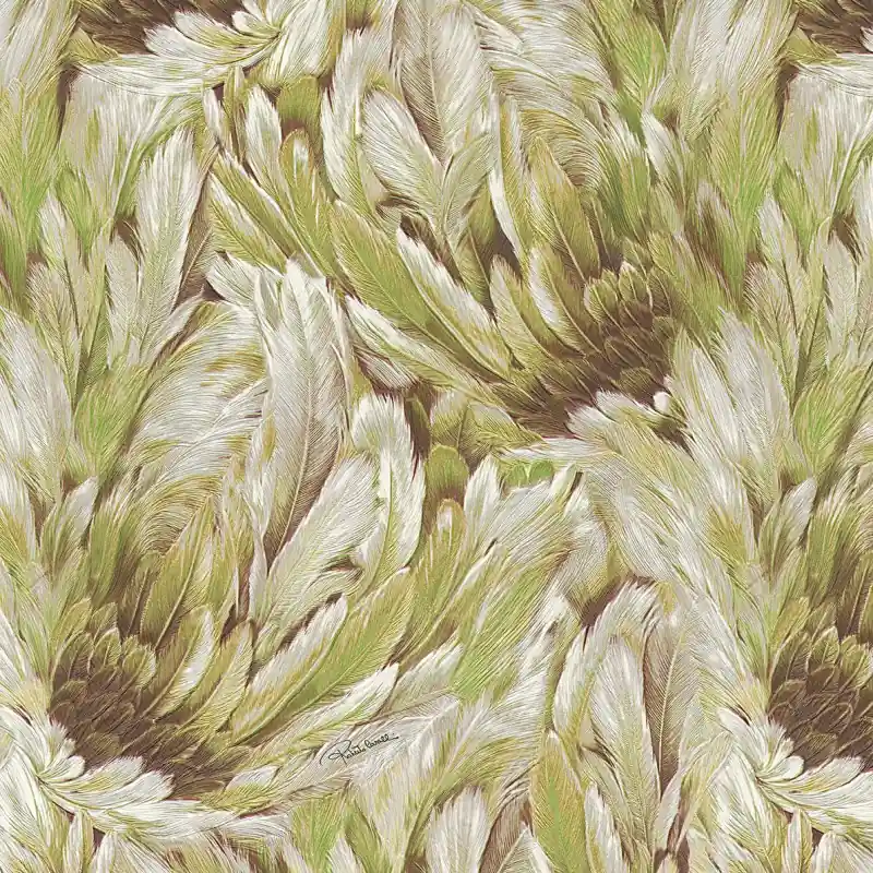 Tapet Roberto Cavalli Home 9 - RC21008 Textură Plume Verde (10.05m x 1.06m) Nu rata