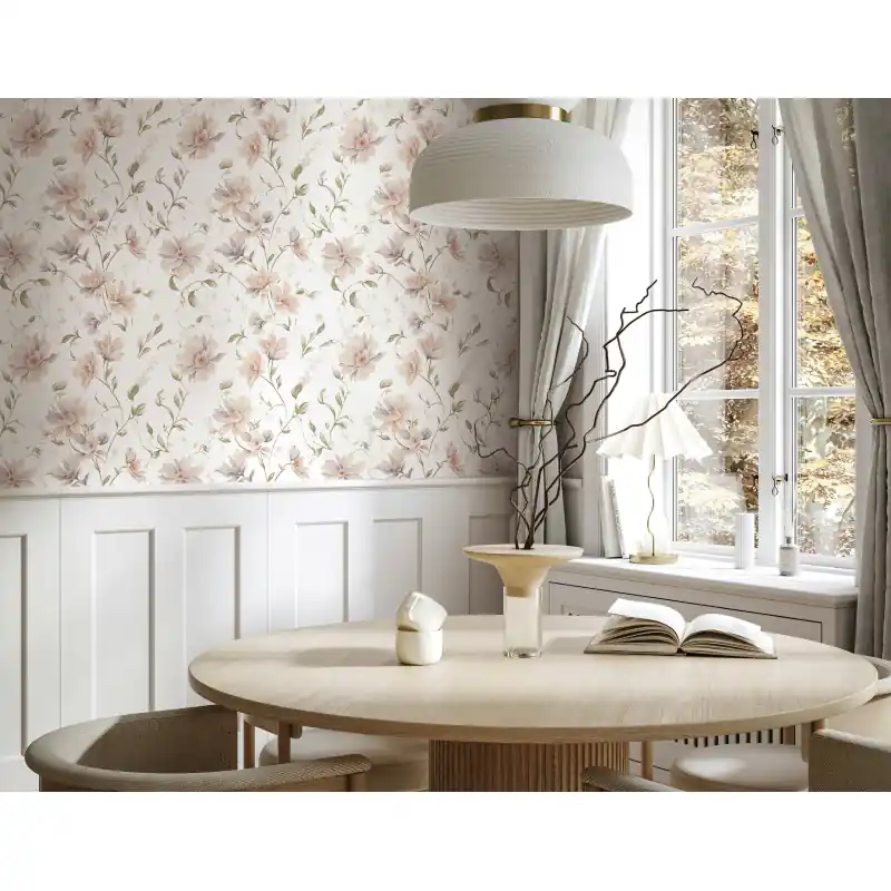 Discount Tapet Floral Plamaniu Oriana Novamur,89024 Design Flori Generoase, Vlies Lavabil, 10.05m x 0.53m