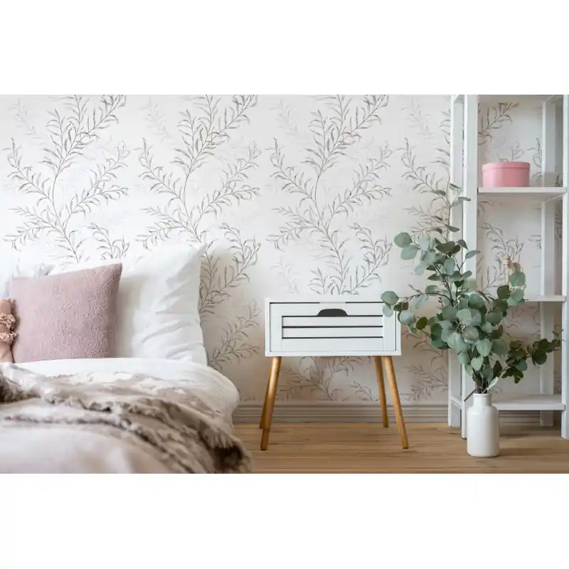 Cumpără acum Tapet Modern Oriana Novamur,89017 Design Frunze gri-albăstrui Acuarelă, Vlies Lavabil, 10.05m x 0.53m