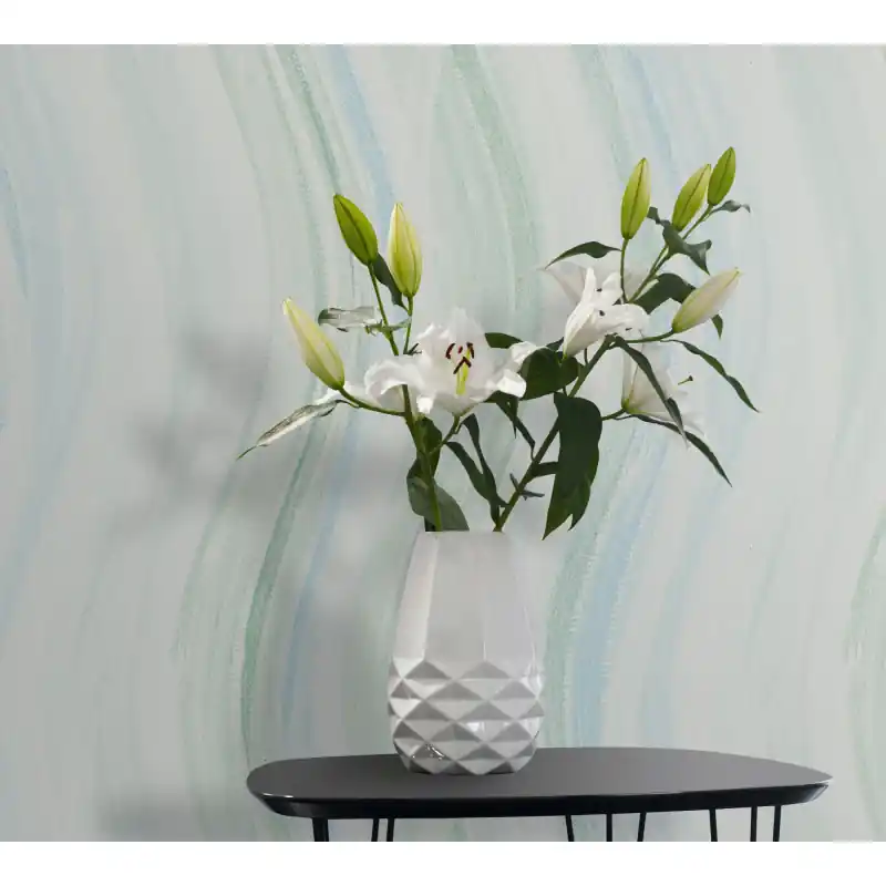 Tapet Abstract Oriana Novamur,82553 Design Valuri Senzuale Gri/Albastru, Vlies Lavabil, 10.05m x 0.53m Preț mic