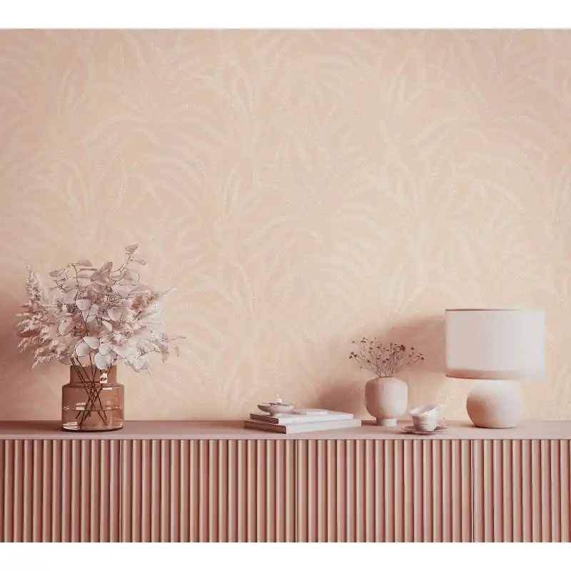 Ofertă limitată Tapet Modern Oriana Novamur,82506 Motiv Frunze Delicate, Portocaliu, Vlies Lavabil, 10.05m x 0.53m