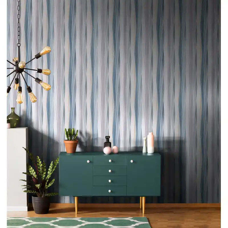 Plată securizată Tapet Modern Naomi Novamur 89009, Design Geometric Vertical Multicolor, 10.05m x 0.53m