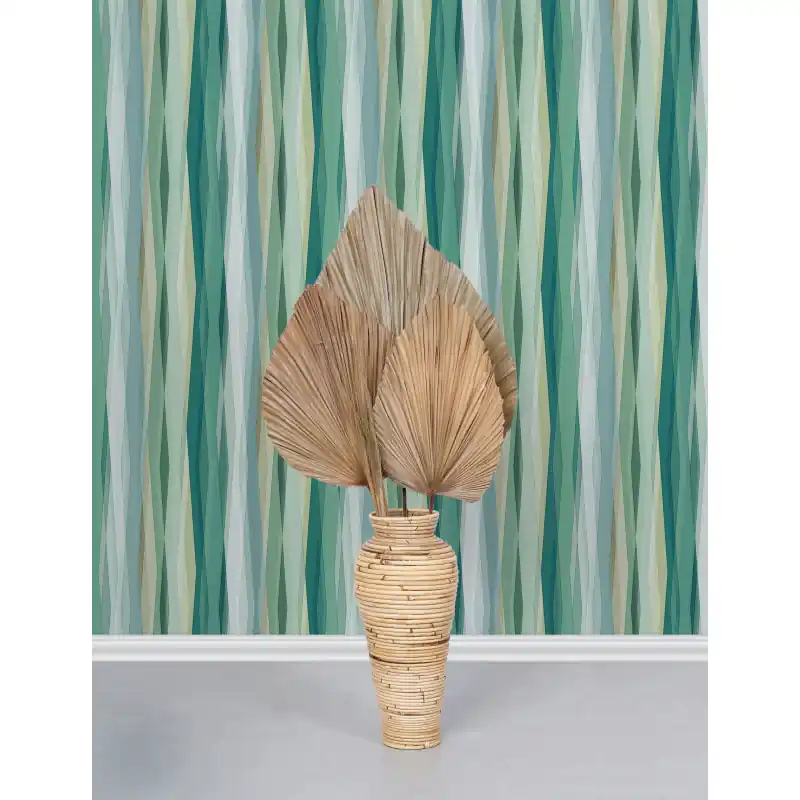 Bestseller Tapet Modern Naomi Novamur 89008, Design Geometric Vertical Verde, 10.05m x 0.53m