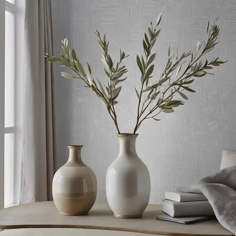 Comandă acum Tapet Modern Naomi Novamur 82549, Design Mozaic Liniar Alb-Gri, 10.05m x 0.53m