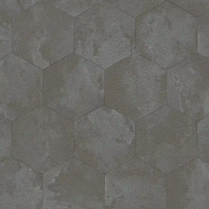 Ultima șansă Tapet de lux Philipp Plein Hexagon Efect de Piele Z81027, Gri, 106 cm x 10.05 m
