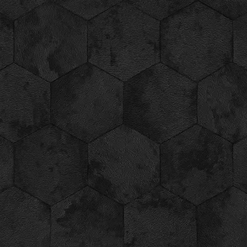 Tapet de lux Philipp Plein Hexagon Efect de Piele Z81025, Negru, 106 cm x 10.05 m Reducere specială